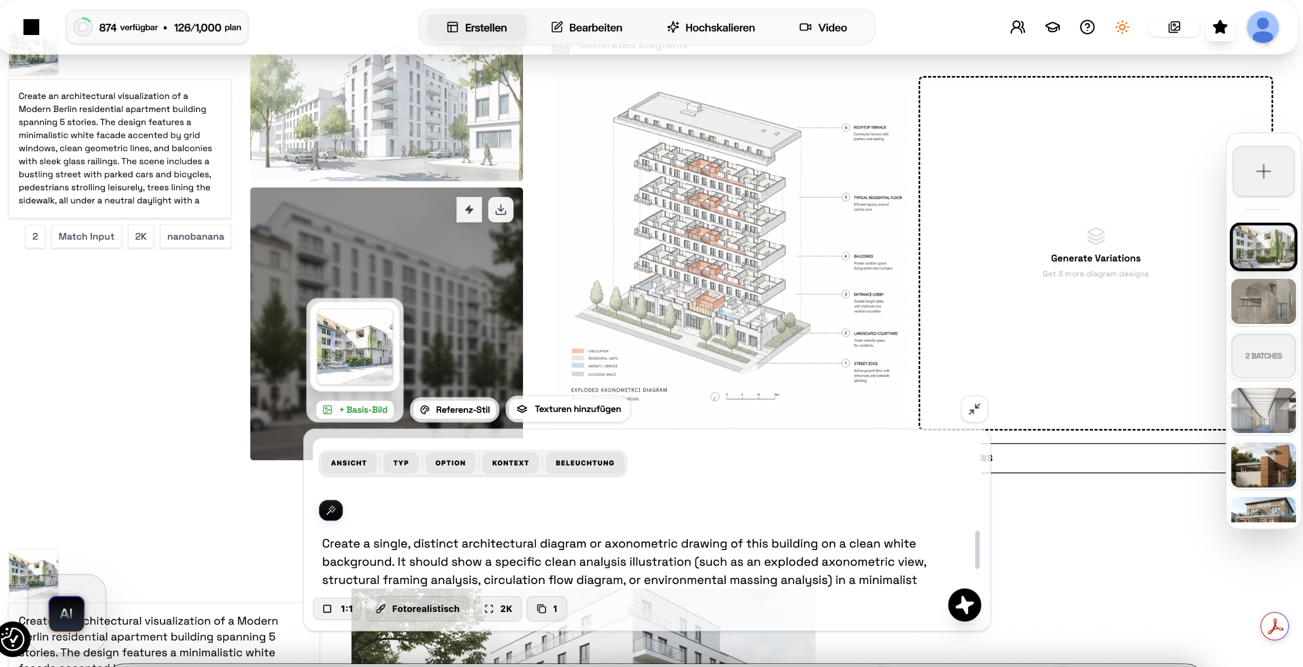 Exploded Axonometric Diagrams and presentation layout